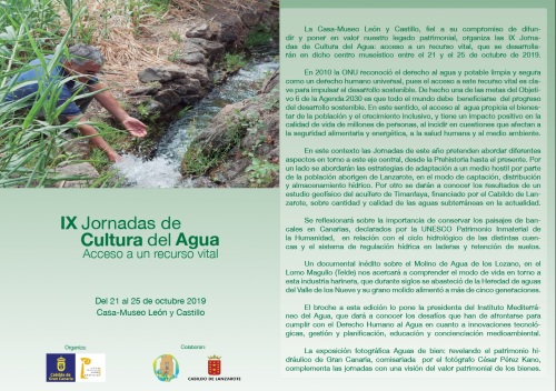 Programa IX Jornadas de Cultura del Agua A